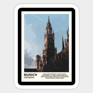 Munich Marienplatz Sticker